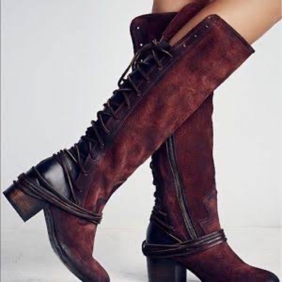 Freebird by Steven Shoes - Freebird knee red suede Coal boots size 7